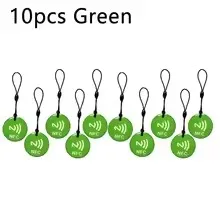 10 個 NFC タグすべての NFC 対応電話用 Ntag213 エポキシ RFID カード 13.56MHz トークン ロープ付き防水