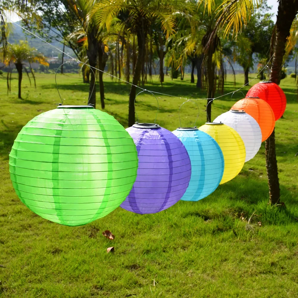 Outdoor Solar LED Fairy Lights - Waterproof Hanging Festival Lanterns for China Celebration. 7 colors Landscape Lighting. Perfec