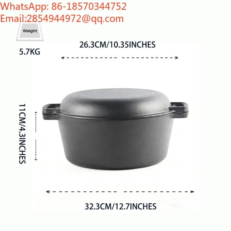 Baking Bread Pan Frying and Stewing 2-in-1 Multi-functional Binaural Pan Deepening Cast Iron