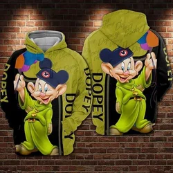 2024 Disney Dopey Dwarf 3D Hoodie Disney Graphic Cartoon Outfits Clothing Men Women Kids Toddlers Hoodie 3D