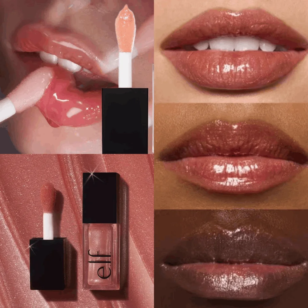 Brilho Labial Cristalino - Cor Labial Duradoura e Brilhante, Hidratante, Não Pegajosa, Livre de Glúten, Cosmético de Beleza para o Look Diário