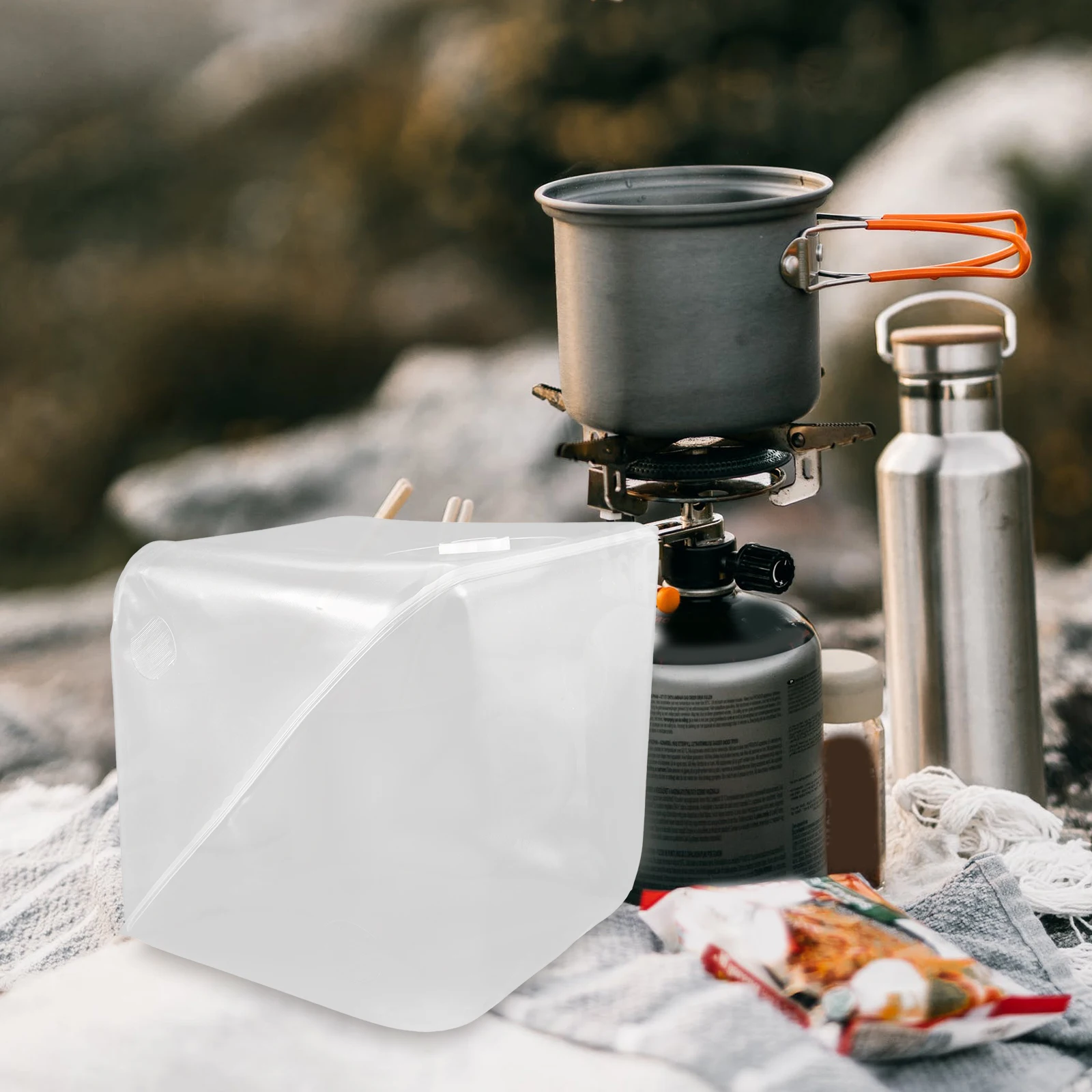 

Portable Folding Bucket Camping Hiking Water Storage Plastic Barrel Transparent