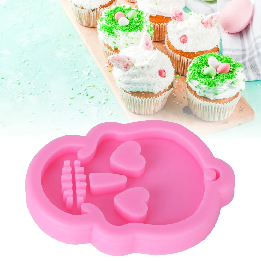 Silicone Silicone Skull Mold Non-Stick Heart Shape Polymer Clay Mold Ghost Head Design Keychain Silicone Mold Jewellery Making