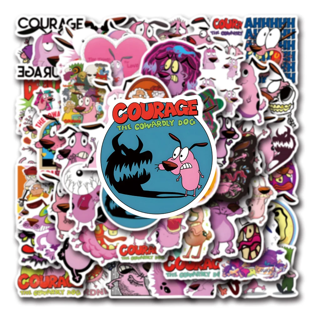 

10/30/55pcs Funny Curage The Cowardly Dog Stickers Cartoon Decals Graffiti Motorcycle Phone Luggage Anime Decoration Sticker Toy