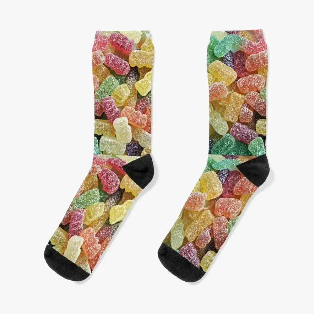 Colorful Sour Candy Gummies Socks christmass gift Run Socks Women's Men's