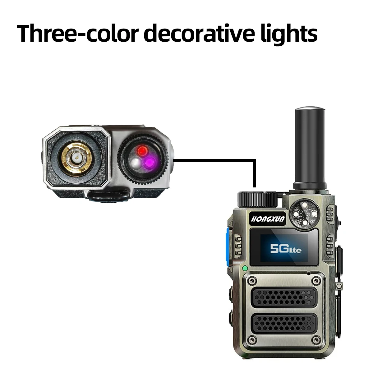 Walkie Talkie HX-G500S 4G POC 5000KM Bluetooth GPS SOS LCD Display Wireless Link Anti-Interference High-Fidelity Output