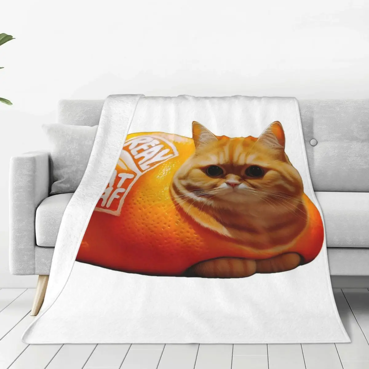 

Fat Cat Loaf In Orange Blanket Fleece Breathable Sofa Throw Blankets For Couch Bedding Office Throws Bedspread Quilt