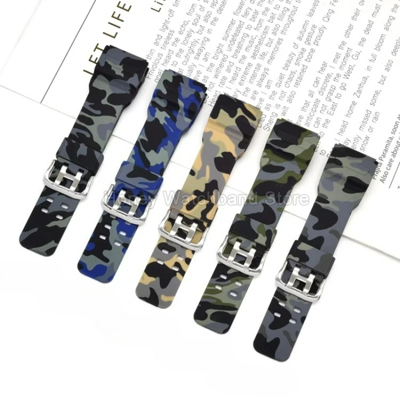 For Casio Mudmaster Series Special Size Watch Strap GSG-100/GWG-100 Black/Army-Green/Red Waterproof Sweat-Resistant Resin Band