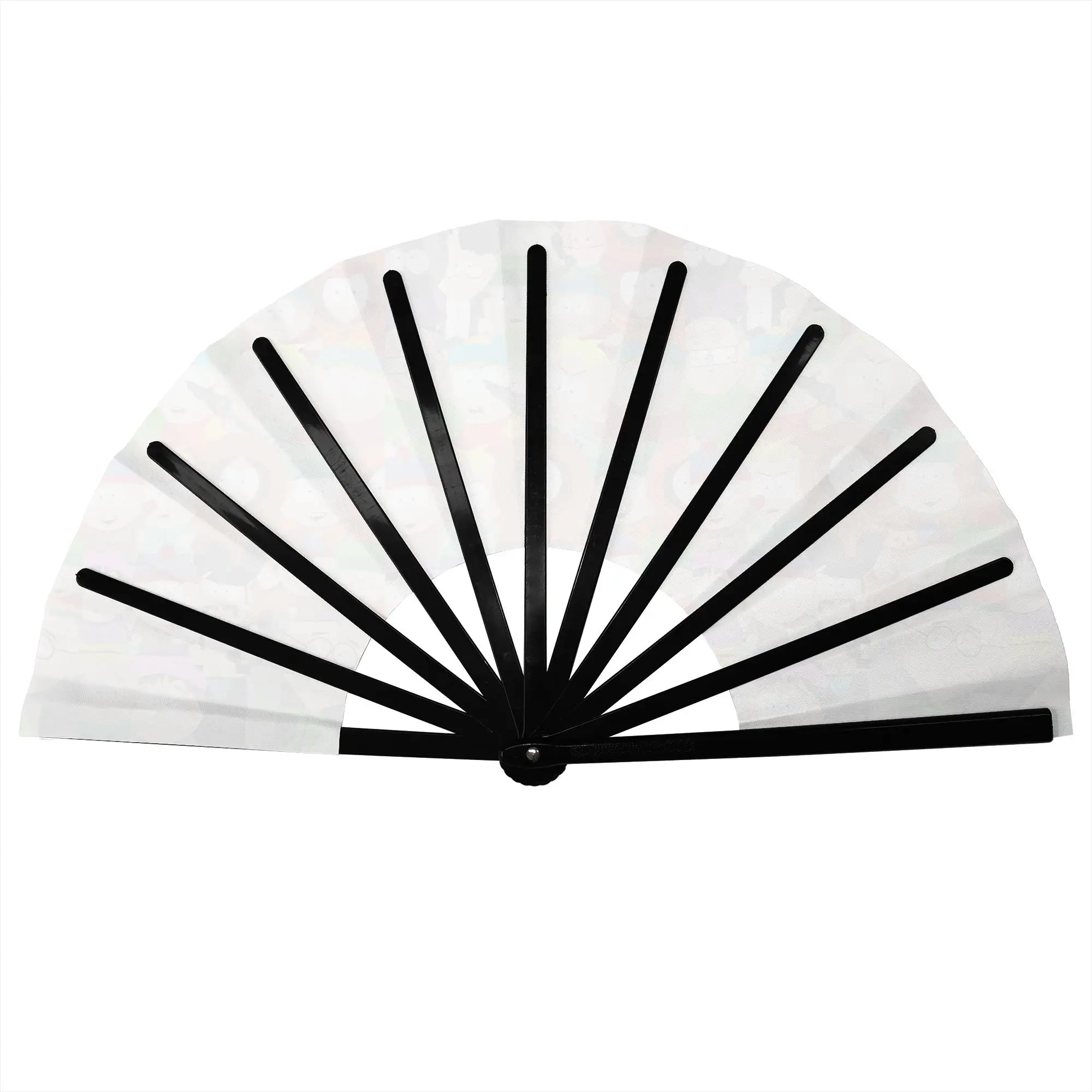 S-Southes Cartoon Manga Traditional Folding Fan Chinese Style Manga High-Quality Polyester Fans Gift Elegant Decorative Hand Fan