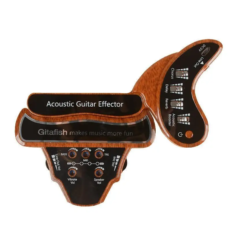 

Folk Wood Guitar Effector Sound Hole Pickup Chorus Time-Delay Reverberation Musical Instrument Professional Accessories