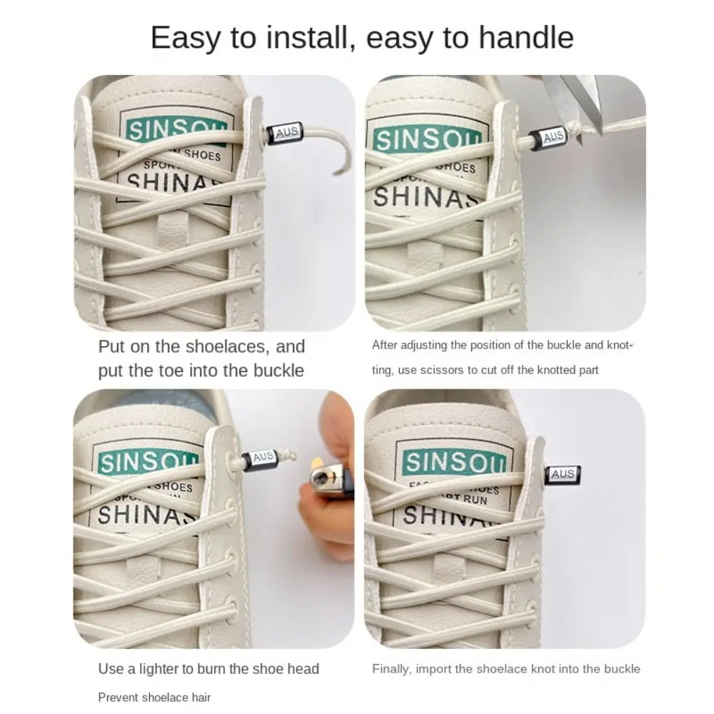 Conveniente fibbia creativa per lacci Lacci colorati in tessuto elastico Lacci per scarpe durevoli fai-da-te unisex