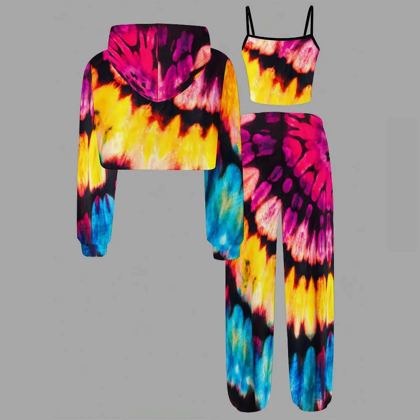 Little Girls Retro Print  3PCS Outfit  Fashion Retro Vest Skin-friendly Breathable Long Pants  Daily  Vacation Party Coat