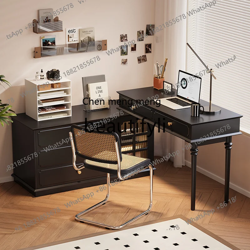 X Corner Desk Dressing Table Makeup Integrated Two-in-One Small Apartment Bedroom Solid Wood Extendable Wall-Mounted Table