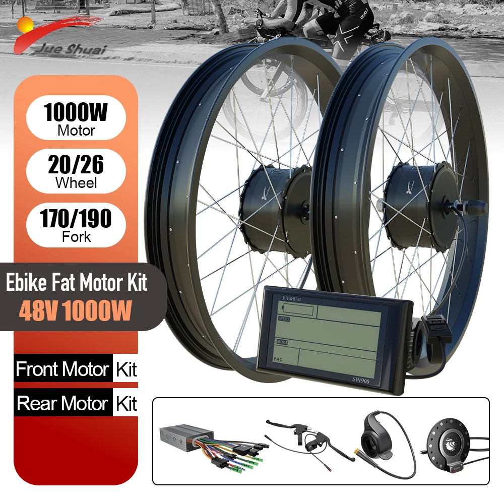 Fatbike 48V 1000W Snow Electric Bicycle Conversion Kit 4.0 20