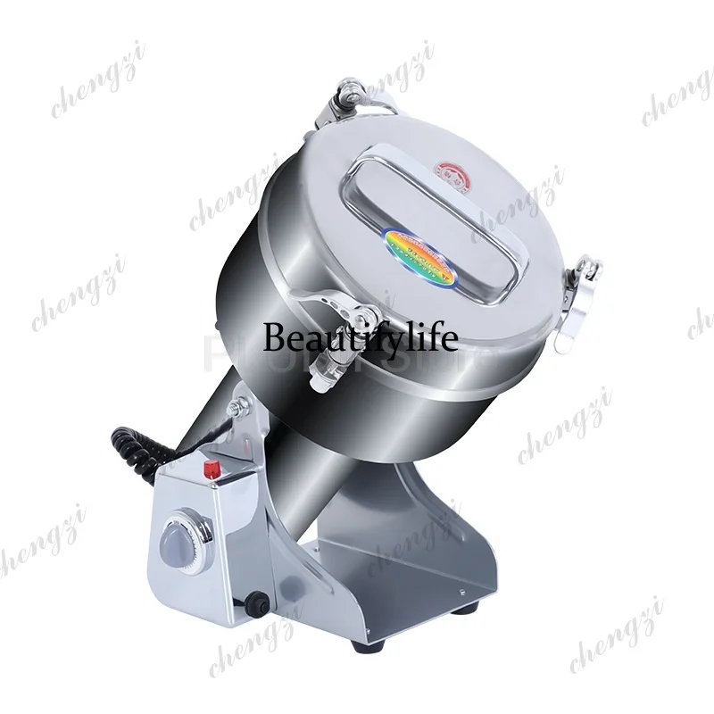 Molino/Máquina de Moler Granos, Especias, Cereales, Café y Alimentos Secos de Acero Inoxidable 304 de 1000G/2000G, Trituradora de Harina para el Hogar