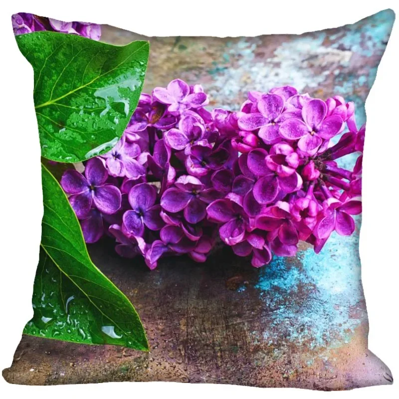 45x45 Lilac Flower Polyester Cushion Cover Children's Room Decoration Pillow Case Living Room Home Decoration 11-4