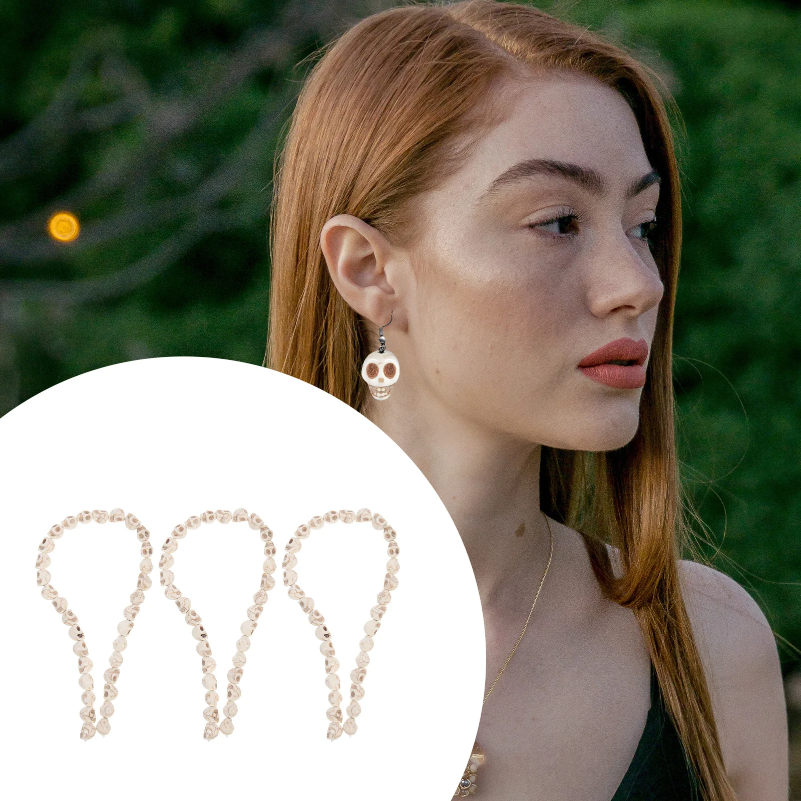 96 Stück türkisfarbenes Totenkopf-Design, lose Perlen, synthetische Charms, DIY-Schmuckzubehör, Armbandherstellung, synthetische Charms