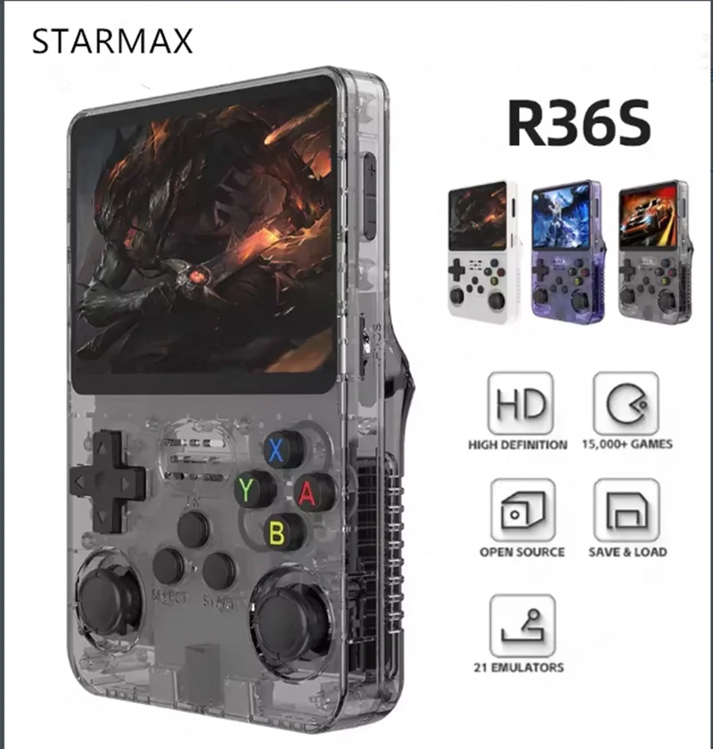 128GB/64GB R36S Retro Handheld Video Game Console Linux System 3.5 Inch IPS Screen Portable Pocket Video Player Games Boy Gift