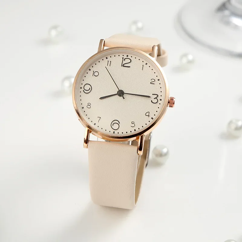 New Women Luxury Quartz Alloy Watch Ladies Fashion Stainless Steel Dial Casual Bracele Watch Leather Wristwatch Zegarek Damski