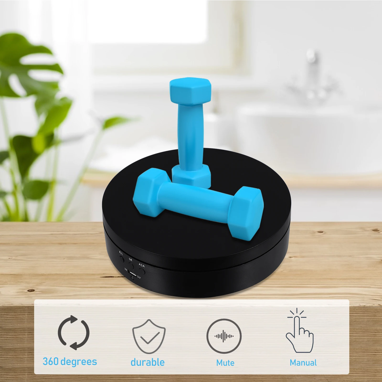 

Automatic Turntable Display Stand Jewelry Holder Displaying Monitor Electric Retail Abs Rotation