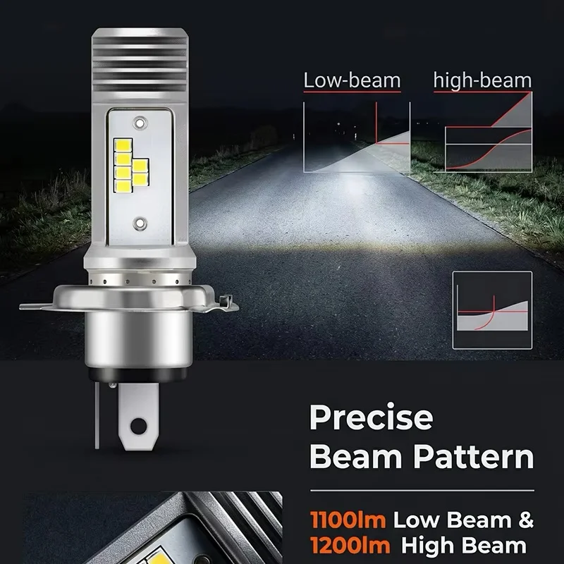 OSRAM HS1 Plus LED Headlight Motor 6000K Lamp LED High Bright Motorcycle High Low Beam 10/10W 12V PX43t Moto Bulb 7685CW 1/2pcs
