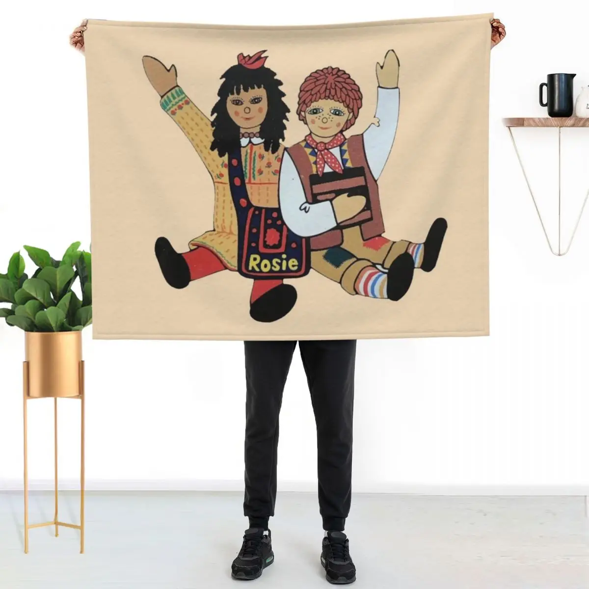 Rosie and Jim dolls Throw Blanket Cozy Throw Blanket for Bed Sofa Chair