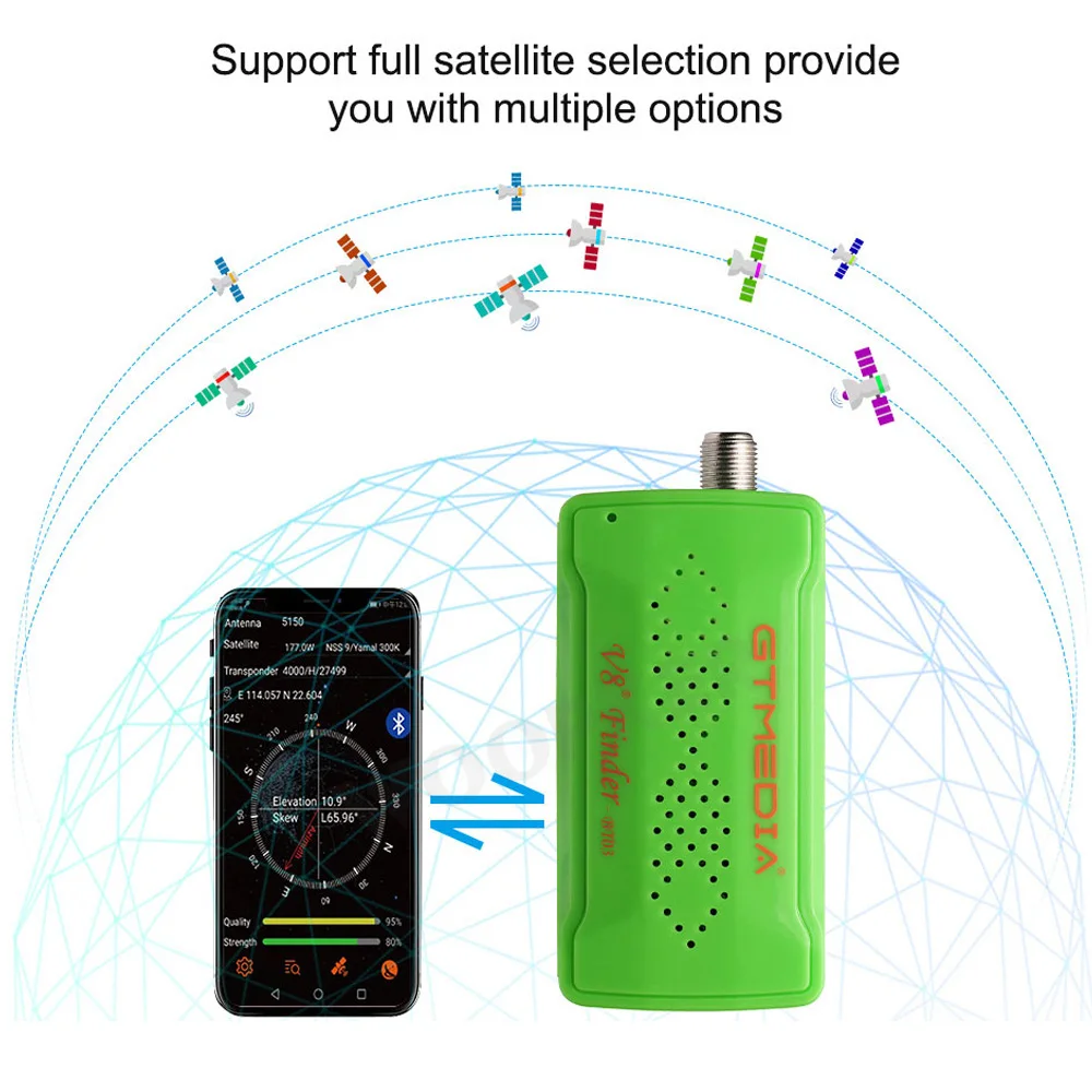 V8 SAT Finder BT03  Mini Satfinder Bluetooth DVB S / S2 Digital Signal Satellite Receiver TVDvb  Dvb-s2 Multi