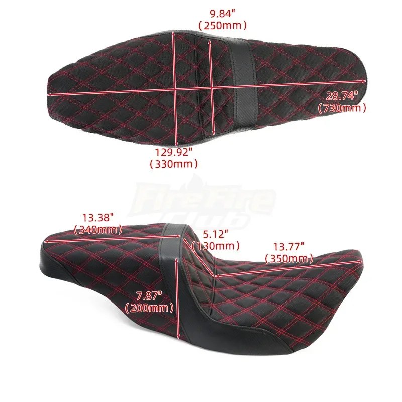 Motorcycle Stitching PU Leather Seat Pillion Rider Seat For Harley Touring Electra Glide Street Glide Road King CVO 2009-2023