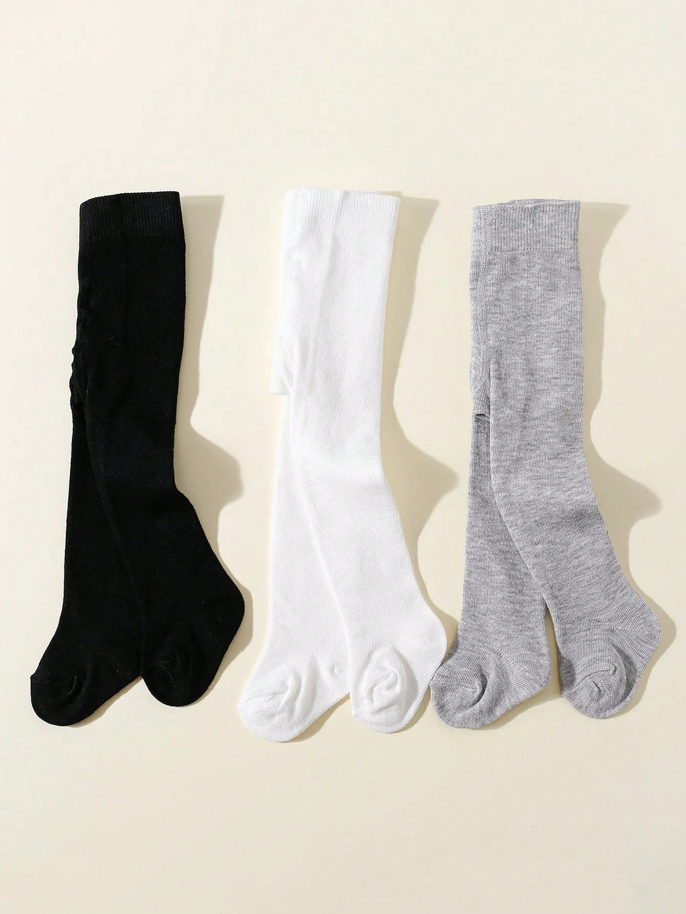 3 أزواج من جوارب طويلة للأطفال لعمر 1-14 سنة، خصر مطاطي للأطفال، جوارب لطيفة بقصة ضيقة للفتيات والفتيان