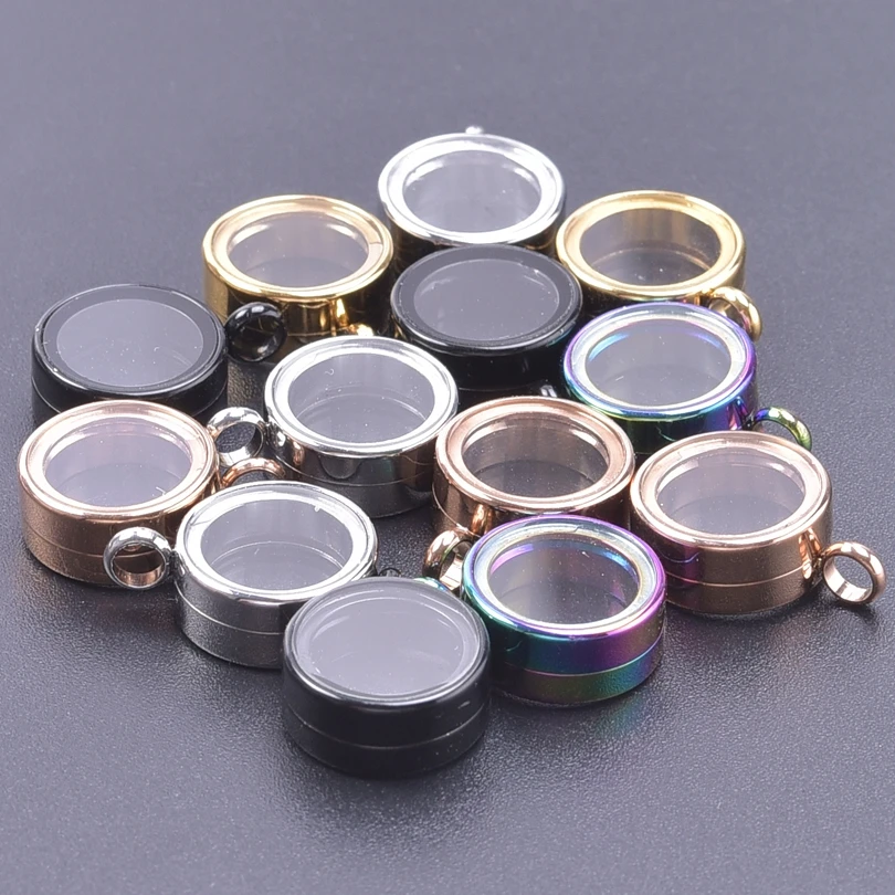 10Pcs/Lot 10-40mm Glass Memory Reliquary Photo Medaillon Pendant Diy Floating Living  Ashes Coin Holder Locket подвеска Jewelry