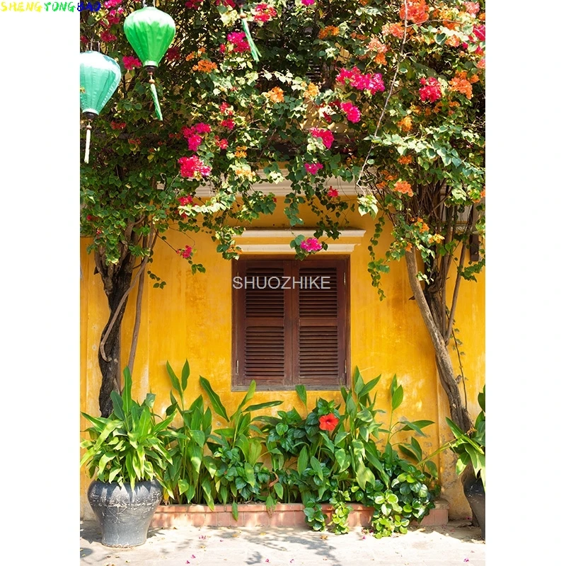 Retro Europe City Street Buildings Scenery Photography Backgrounds Wedding Baby Portrait Backdrops For Photo Studio 21804OUT-03