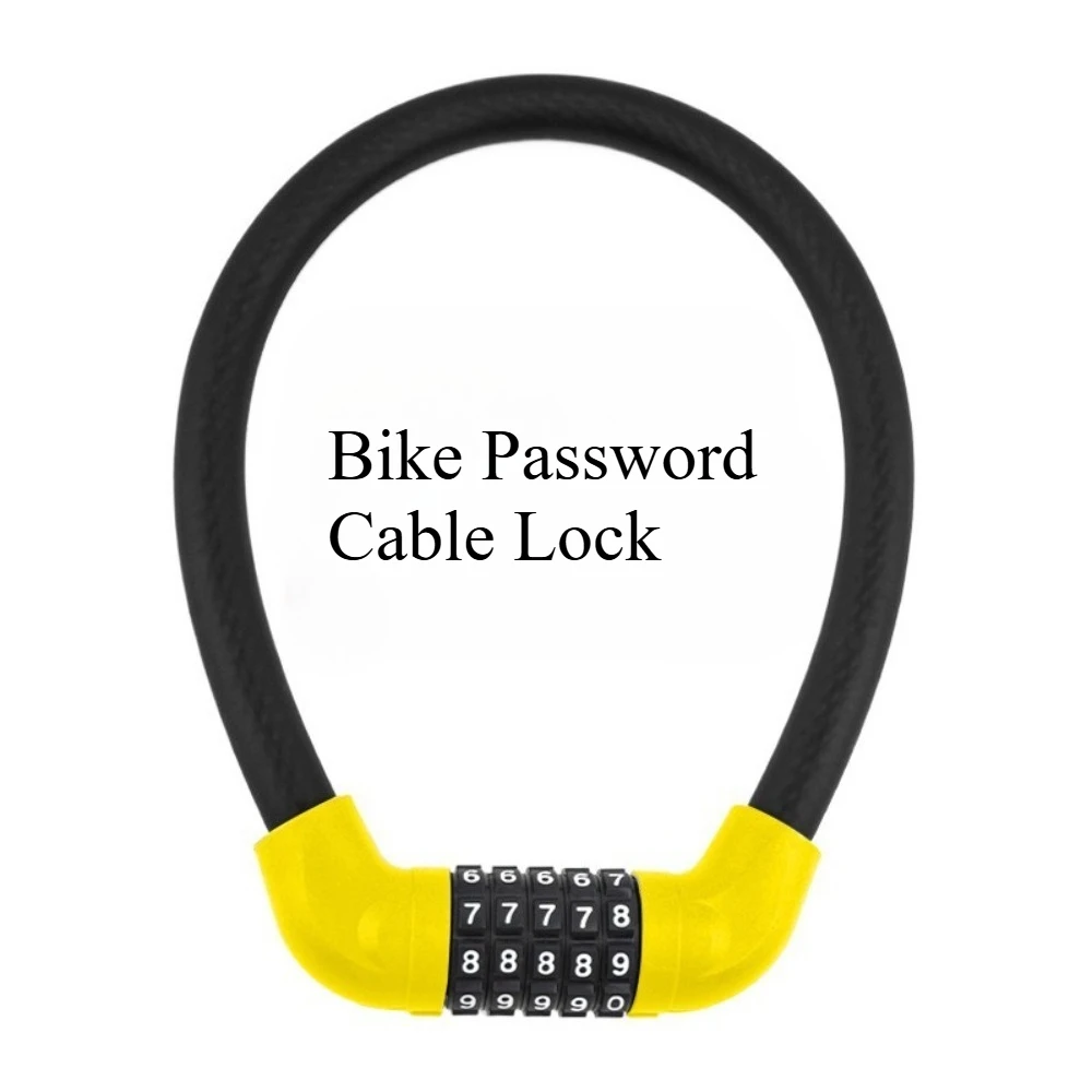 Bike Password Cable Lock, 4/5 Digit Anti Theft Steel Wire Lock, 40cm(15.7in)58cm(22.8in) For Bicycle E-bike Motorcycle
