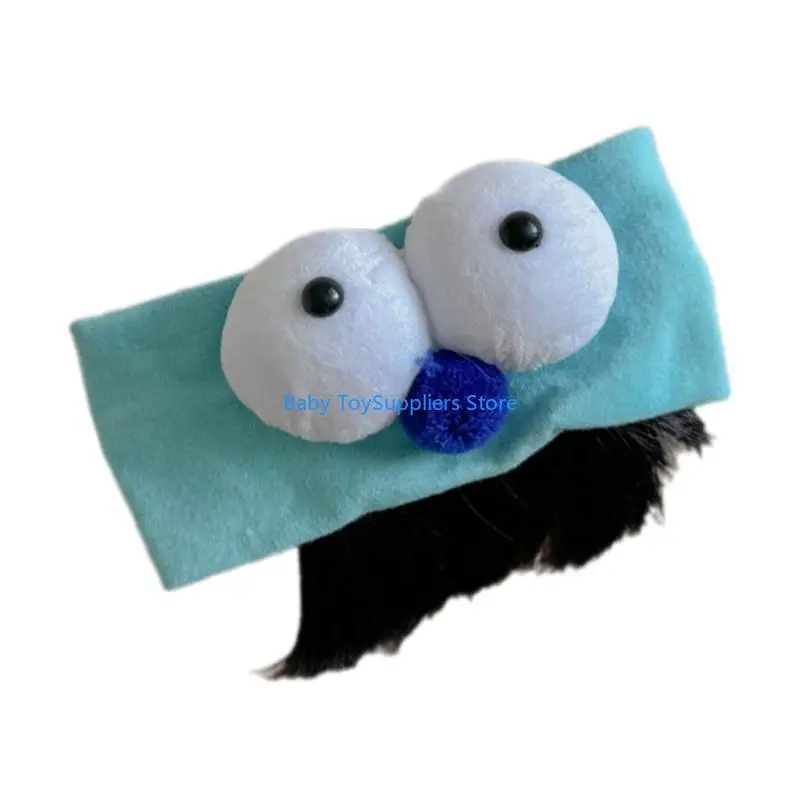 

R1WF Funny Big Eyes Headband with Bangs, Baby Cosplay Hairpiece Hairband for Newborns New Year Hair Accessories