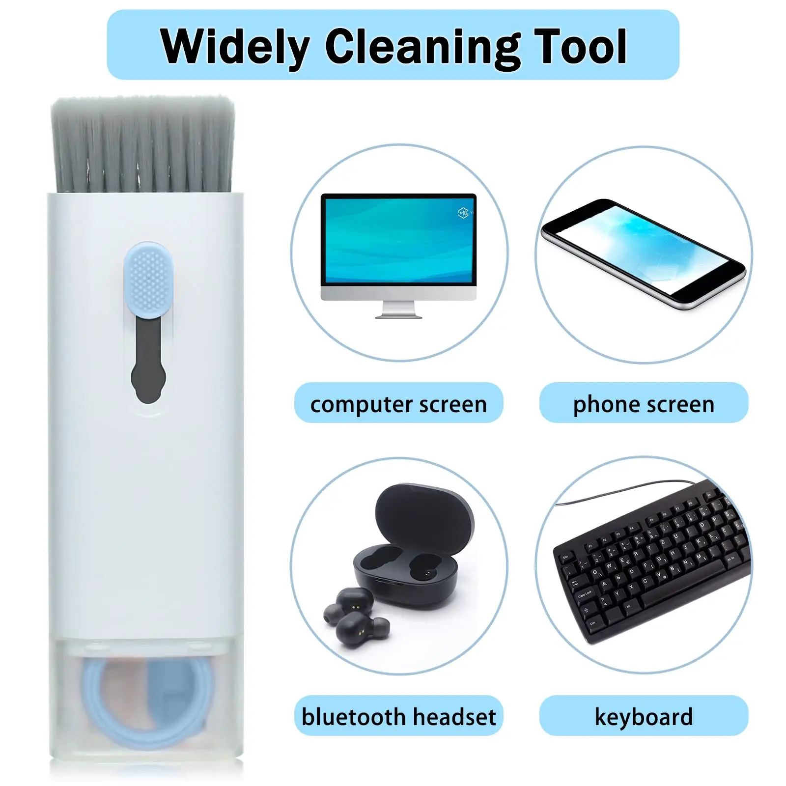 Limpiador de teclado de pantalla de ordenador portátil 7 en 1, Kit de limpiador electrónico para Airpods Pro, MacBook, iPad, iPhone, iPod, herramienta de limpieza