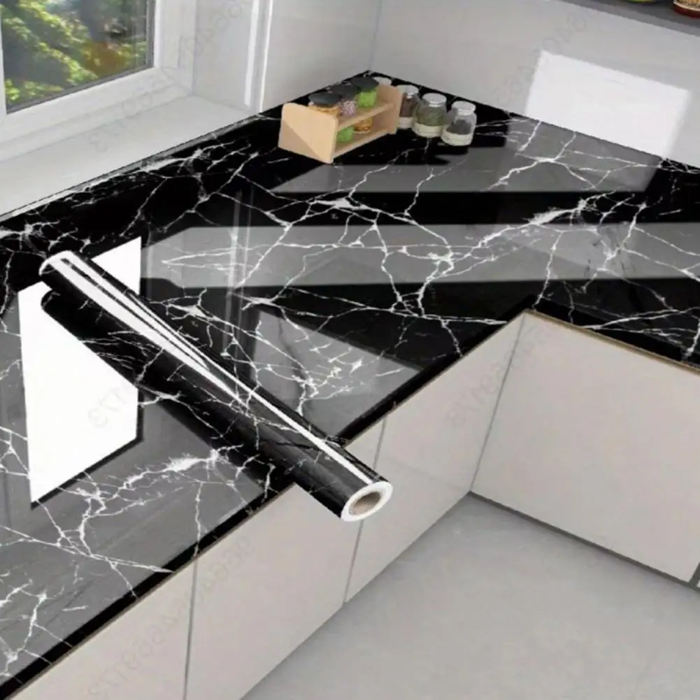1 Roll 300x40CM Oil-proof Wall Sticker Self-adhesive Heat Resistant Bathroom Kitchen Wall Countertop Tile Cabinet Decor Decal