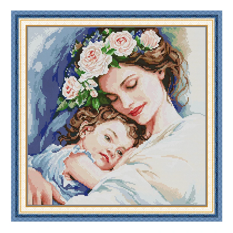 Maternal Love Patterns Counted Cross Stitch Set DIY 11CT 14CT 16CT Stamped DMC Cross-stitch Kit Embroidery Needlework Home Decor