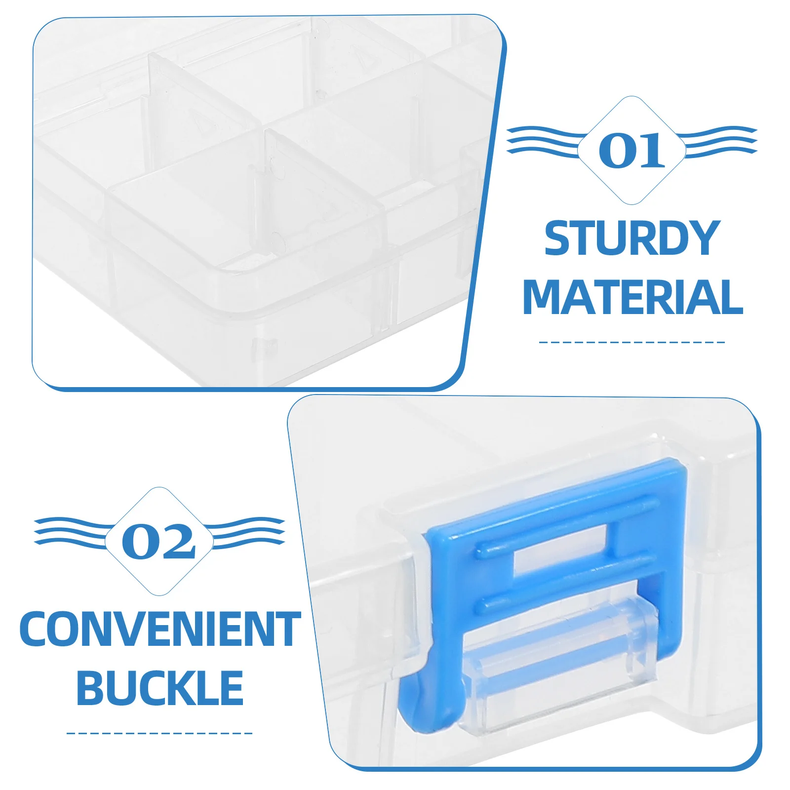 Caja de joyería transparente, estuche de almacenamiento de herramientas para uñas, 8 ranuras, organizador de escritorio a prueba de polvo, soporte de exhibición de maquillaje