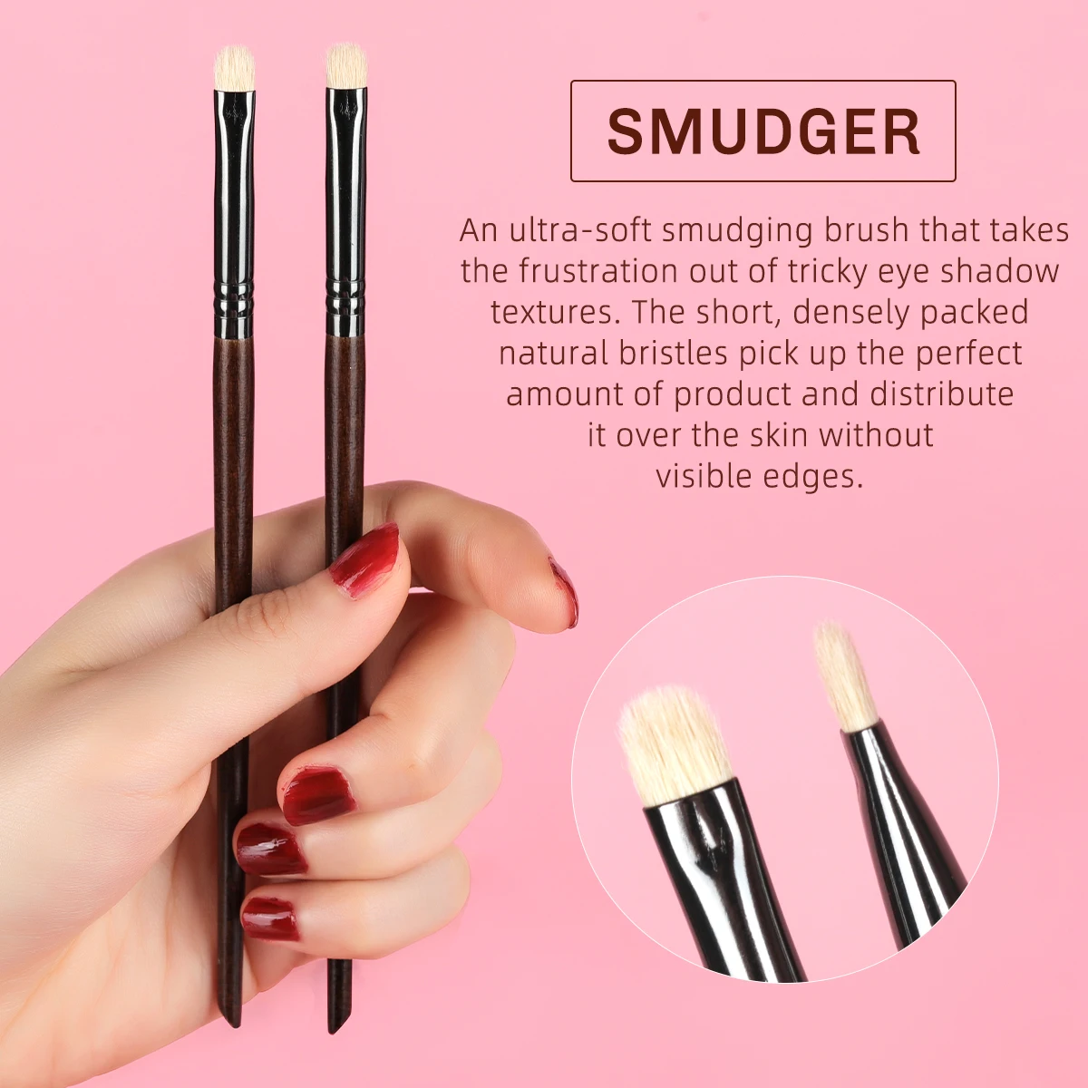 BETHY BEAUTY 2Pcs Eye Shadow Brush Natural Goat Hair  Cosmetics Beauty Tools Detail Brush Makeup Brush