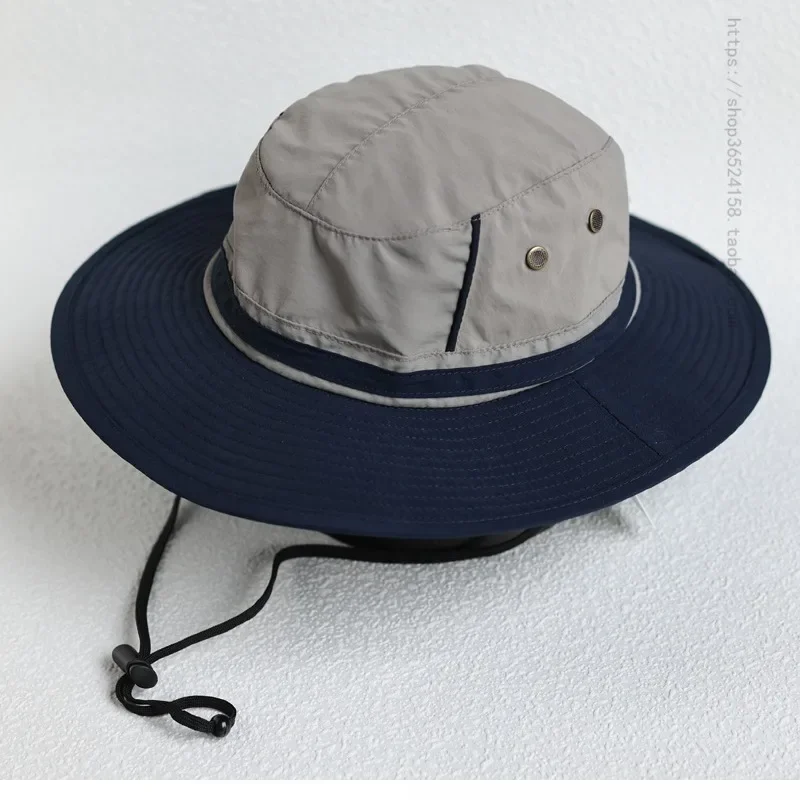 

Modern Harajuku Bucket Hat with Two-Tone & Drawstring, Extended Size for Big Head - Hiking Fishing Sun Protection Unisex