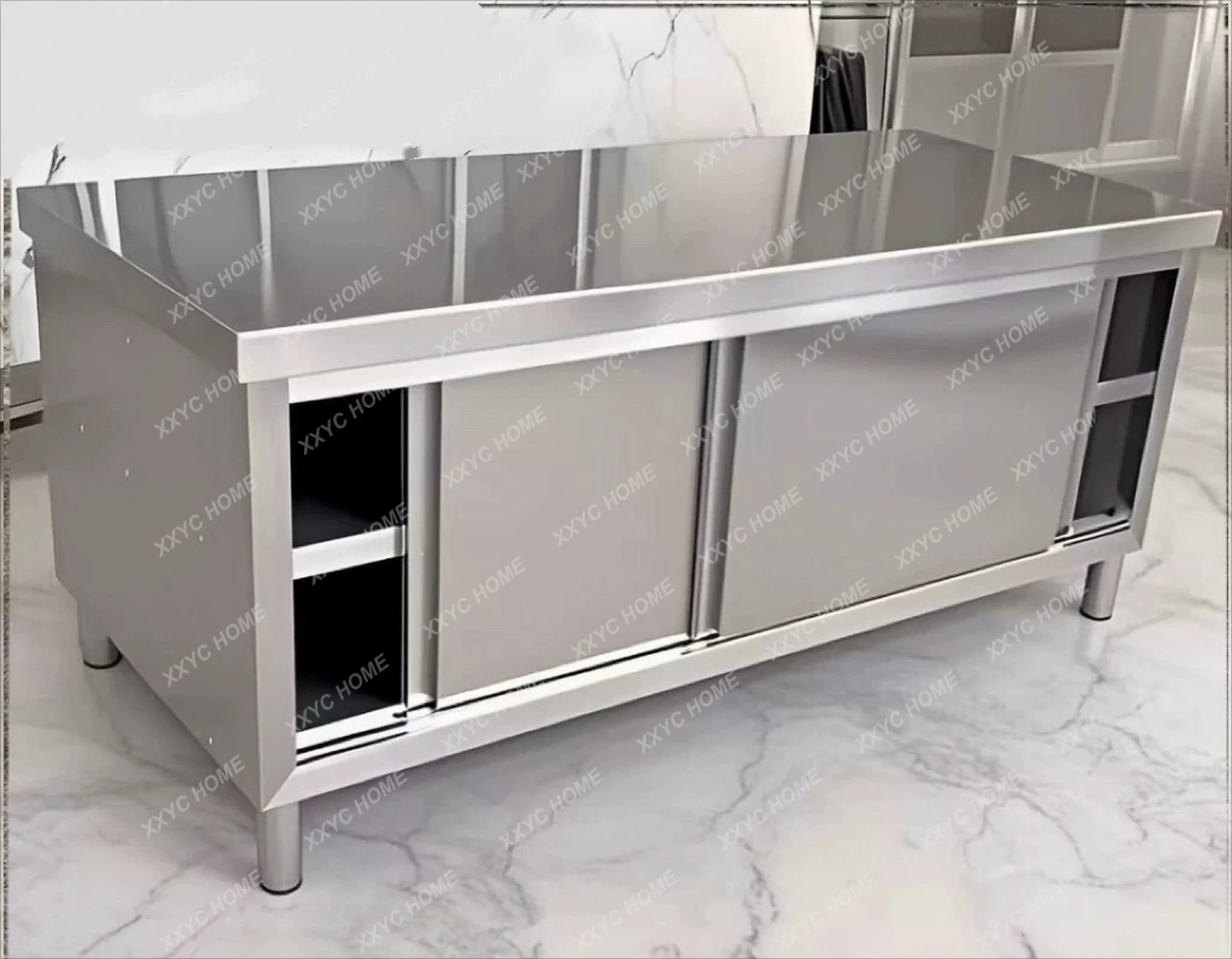 CX 304 stainless steel workbench kitchen sliding door cabinet locker