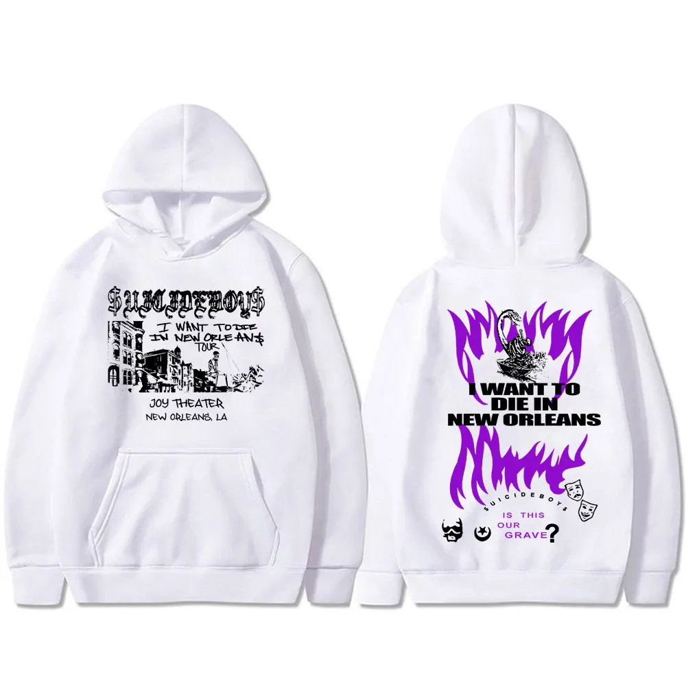 Suicideboys G59 Print Hoodies I Want To Die in New Orleans Hip Hop Oversized Sweatshirt Men's Casual Fleece Harajuku Streetwear