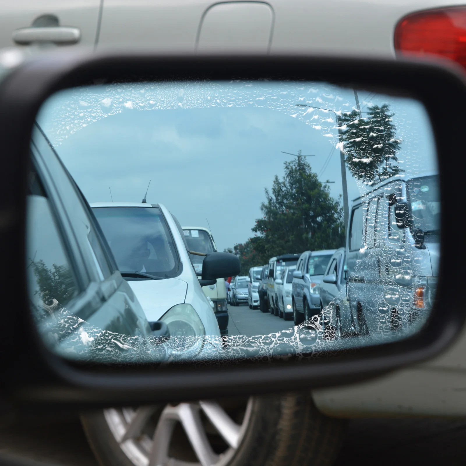 

2pcs Car Rearview Rainproof Waterproof Anti-Fog Coating For Side Windows Universal Fit Cars Trucks 5.7Inchx3.93Inch Side Rain