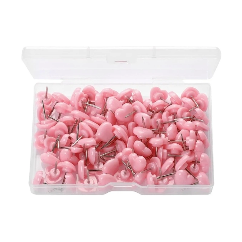 100 Stück Karten-Reißnadeln, dekorative Reißzwecken, Herz-Poster-Nadeln, Kartennadeln zum Basteln