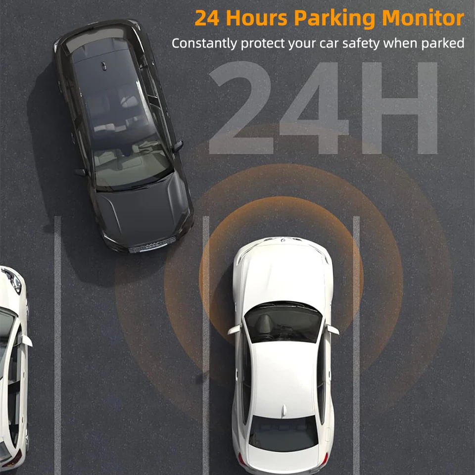 Dash Car Camera Built-In Wi-Fi＆GPS 24H 170° Wide Angle Parking Monitoring Night Vision 1080P Rear Camera UHD 4K Video Recorder