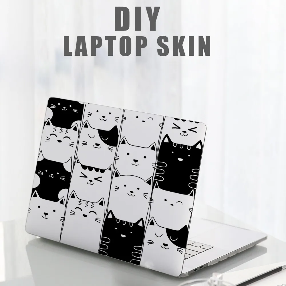

DIY 15-дюймовые наклейки для ноутбука A + C Side Cute Cat, чехол для ноутбука Macbook/HP/Dell/Lenovo/Acer/ASUS