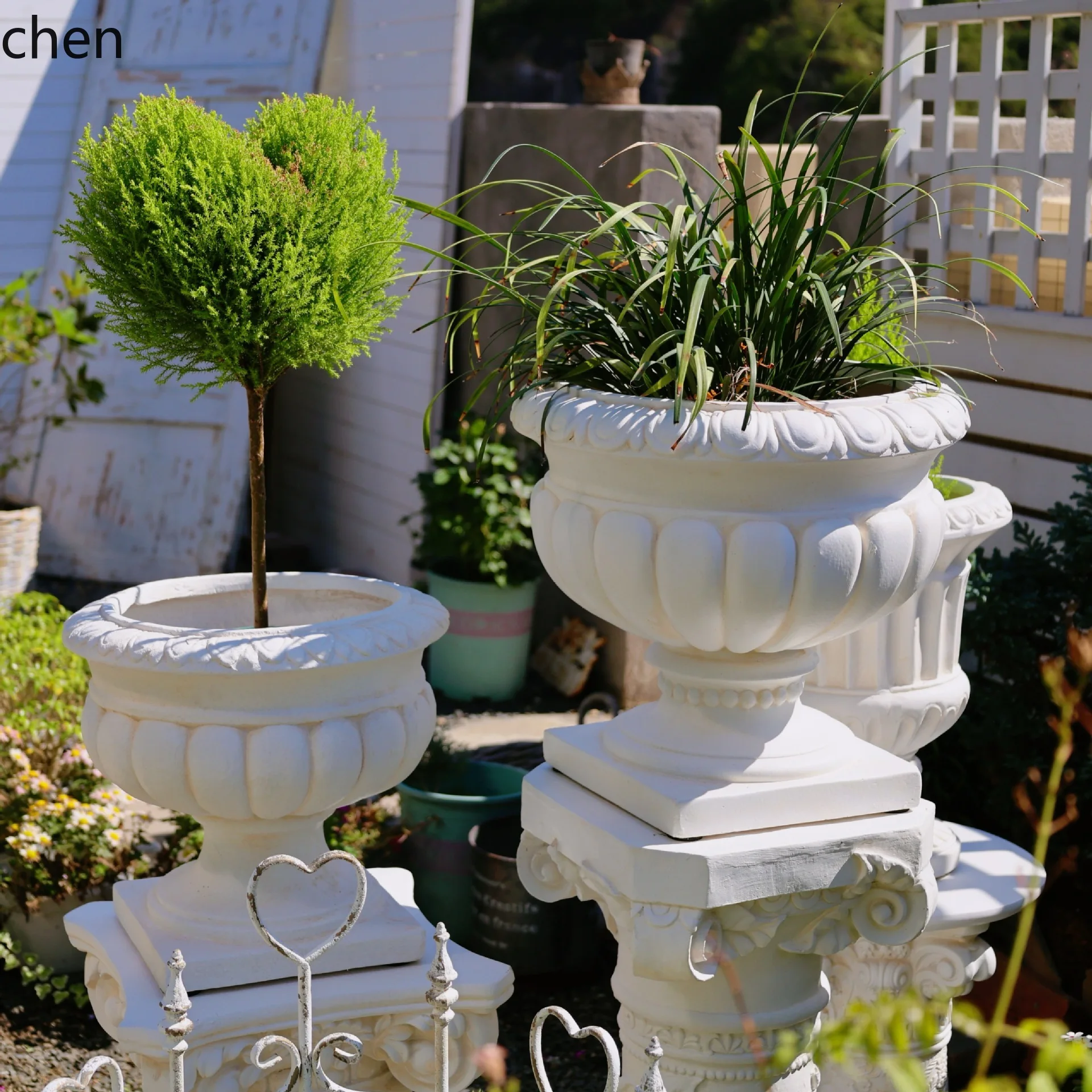 HT Foreign Trade Factory Direct Wholesale Roman Column Roman Pumpkin Flower Pot Garden Decoration Ornament Craft