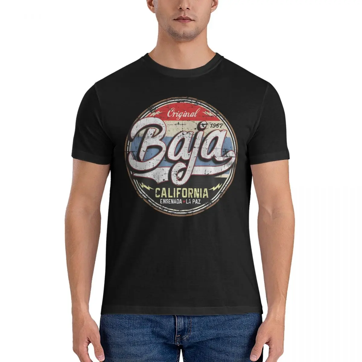 Men California - 1000 Miles Ensenada La Paz T Shirt Baja 100% Cotton Clothing Funny Short Sleeve Round Collar Tee Shirt Printed