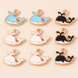 10pcs/lot 14*12mm Enamel 3 Color Whale Charms for Earrings Necklaces Pendants Cute Animal Charms DIY Jewelry Making Accessories