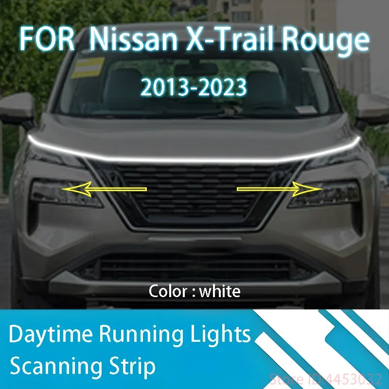 DRL Start Scan Strips Light FOR	Nissan	X-Trail Rouge 2013-2023 Car Hood Light  Decorative Ambient Lamp 12V 59 Inches Waterproof