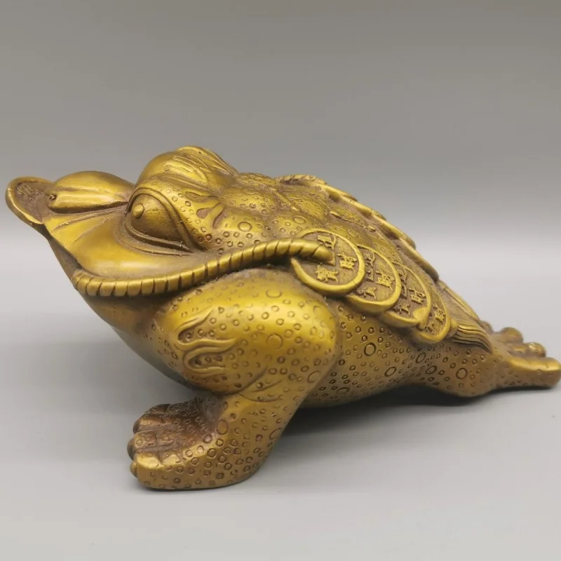 

Brass Golden Toad Ornaments Three Feet Golden Toad Home Living Room Office Shop Crafts Decoration One Piece Dropshipping